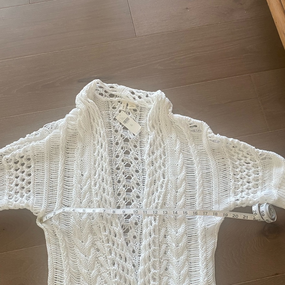 NWT Moth by Anthropologie dolman sleeve knitted cardigan, white Size XS - Picture 13 of 13